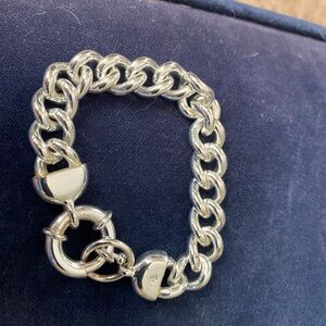 Ralph Lauren heavy silver plate large link with circle link spring closure.